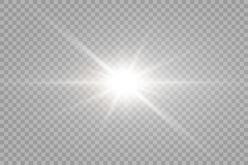 Vector transparent sunlight special lens flare light effect. PNG. Vector illustration - obrazy, fototapety, plakaty