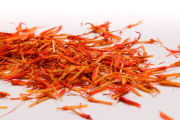 Fototapeta premium Macro shot of saffron spice with shallow depth of field