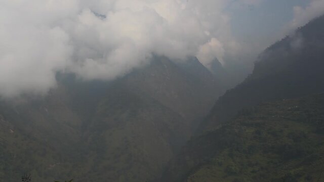 Himalayan mountains in Nepal, on the way to Everest Base Camp