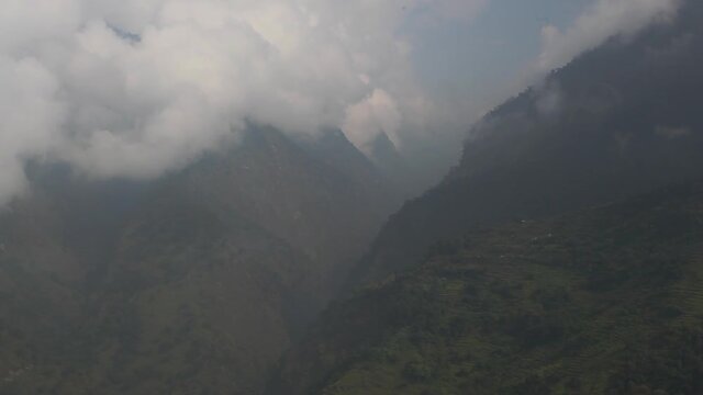 Himalayan mountains in Nepal, on the way to Everest Base Camp