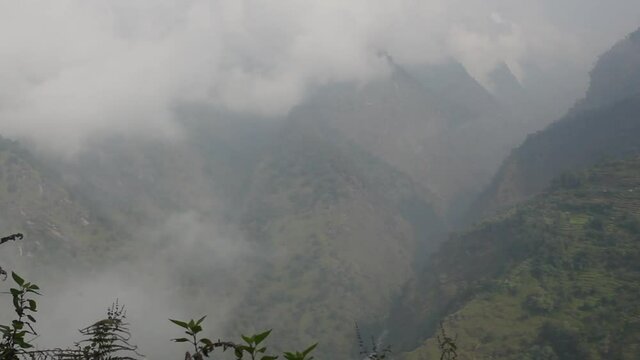Himalayan mountains in Nepal, on the way to Everest Base Camp