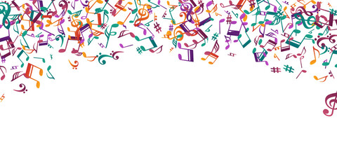 Music note icons vector background. Audio