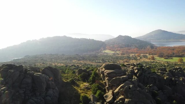View from the air with drone of natural park