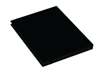 Black elastic notebook. vector illustration
