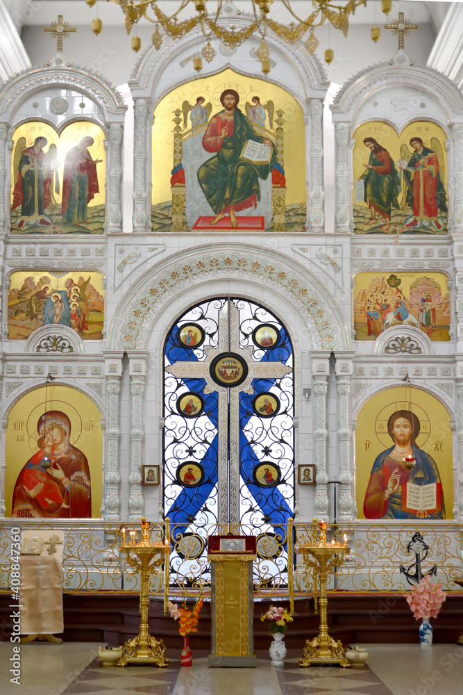 Canvas Prints A fragment of the iconostasis in the church of the Holy Right Grand Duke Alexander Nevsky. Baltiysk, Kaliningrad region