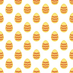 Tile vector pattern with easter eggs on white background for decoration wallpaper