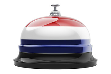 Reception bell with the Netherlands flag, 3D rendering