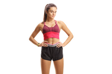 Fototapeta premium Sporty young woman posing