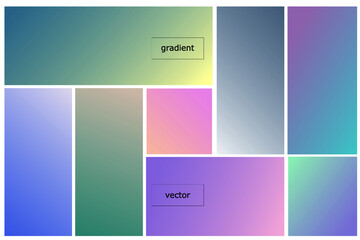 Gradient dark colors background design. Multicolor design templates. Gradient abstract smooth wallpaper set