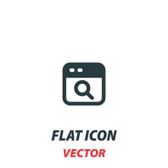 searching results seo icon in a flat style. Vector illustration pictogram on white background. Isolated symbol suitable for mobile concept, web apps, infographics, interface and apps design