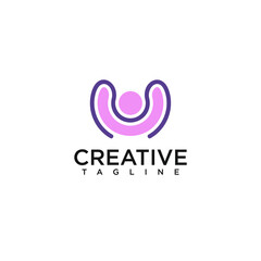 Abstract logo with people concept design vector