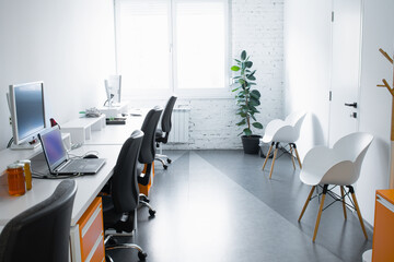 Workspace of a small professional company team