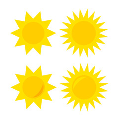 Sun icon illustration. Sunshine isolated set. Sun logo vector