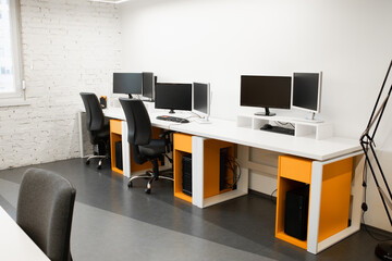 Workspace of a small professional company team