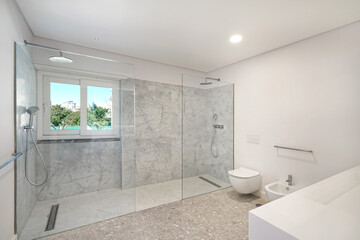 Fototapeta na wymiar Modern Bathroom, stone background