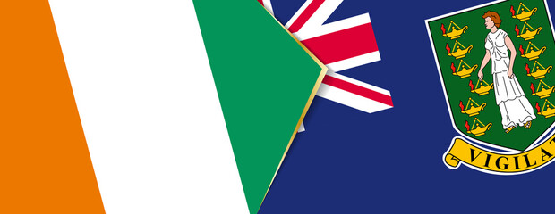Ivory Coast and British Virgin Islands flags, two vector flags.