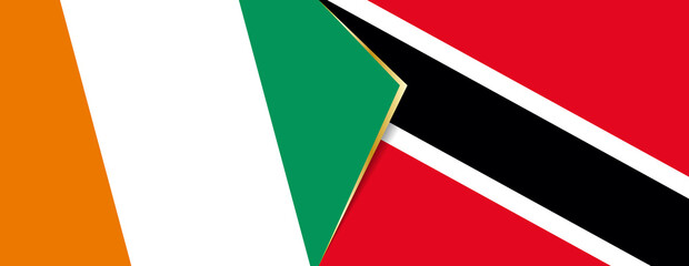 Ivory Coast and Trinidad and Tobago flags, two vector flags.
