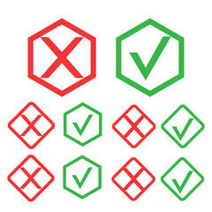 Yes and no accept. Approve sign. Check and choice icons