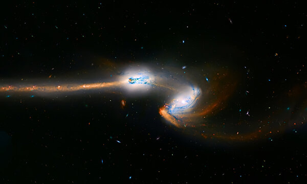 Colliding Galaxies, Supernova Core Pulsar Neutron Star.