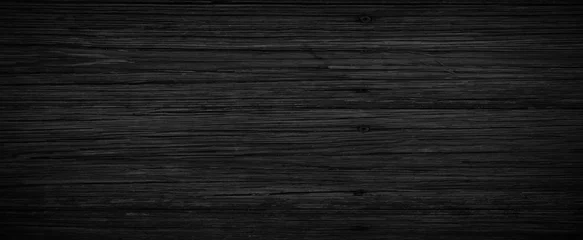 Foto op Canvas Donkere houten achtergrond, oude zwarte houtstructuur voor background © Roman's portfolio