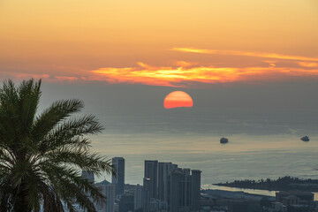 View to Honolulu from the Tantalus Outlook at sunset