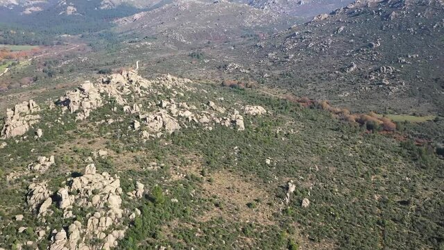 View from the air with drone of natural park