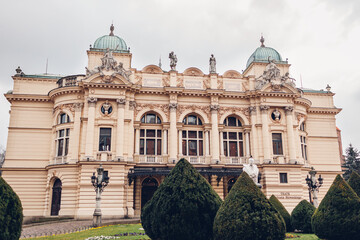 Fototapeta premium Krakow Slowackiego theater in Poland. Architecture, landmarks of Krakow old city. Tourist attraction