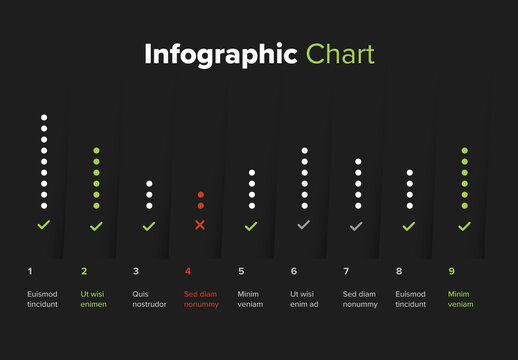 Infographic Chart Layout with Dotted Graphs
