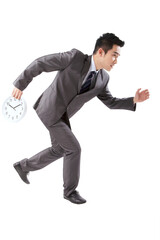 Business people and clock