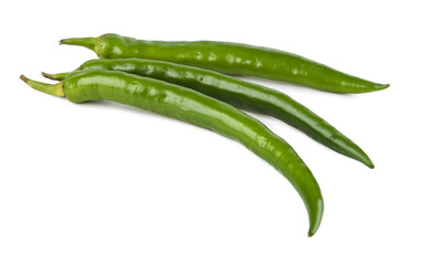Small peppers isolated on a white background. View from another angle in the portfolio.