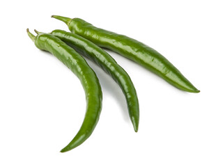 Small peppers isolated on a white background. View from another angle in the portfolio.