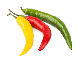 Small peppers isolated on a white background. View from another angle in the portfolio.