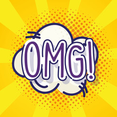 pop art retro message cloud comic halftone background