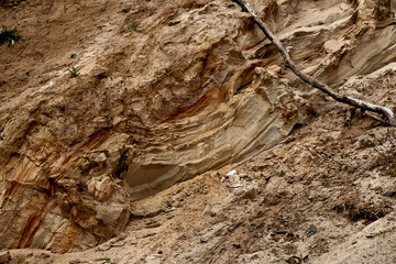 Rocks eroded by the wind on the beaches of northern Europe