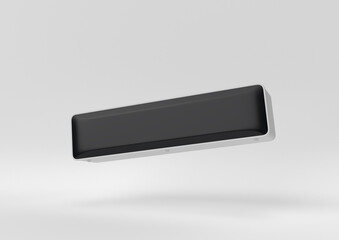 Black wireless sound bar speaker floating on white background. minimal concept idea. monochrome. 3d render. - 408858730