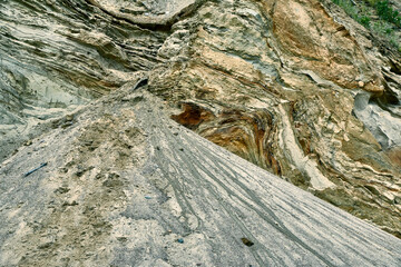Rocks eroded by the wind on the beaches of northern Europe