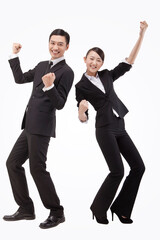 Young business man and woman.