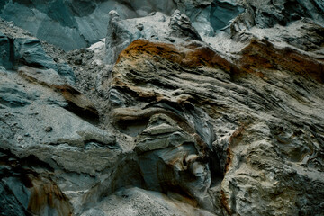 Rocks eroded by the wind on the beaches of northern Europe
