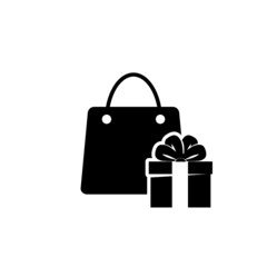 Shopping Bag with Gift icon isolated on white background