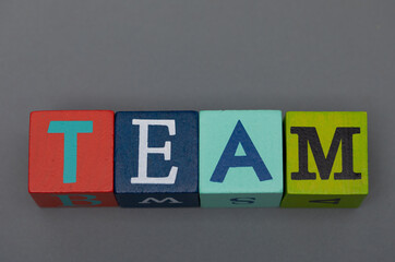 wood cube word team background