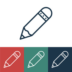 Linear vector icon with pencil