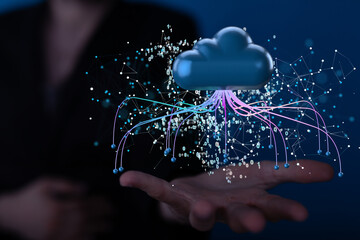 data Internet infrastructure concept. Abstract technology background. 3D rendering.
