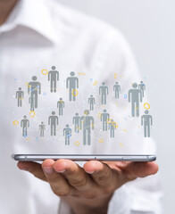 videoconference group of people talking in social network