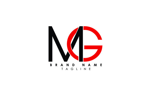 Mg monogram logo with diamond shape and ring Vector Image