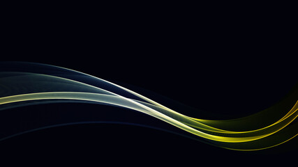 Colorful smoke on the black background Abstract wave flow background