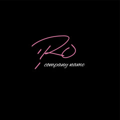 ro beauty monogram and elegant logo design