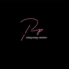 rp beauty monogram and elegant logo design