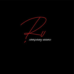 ru beauty monogram and elegant logo design