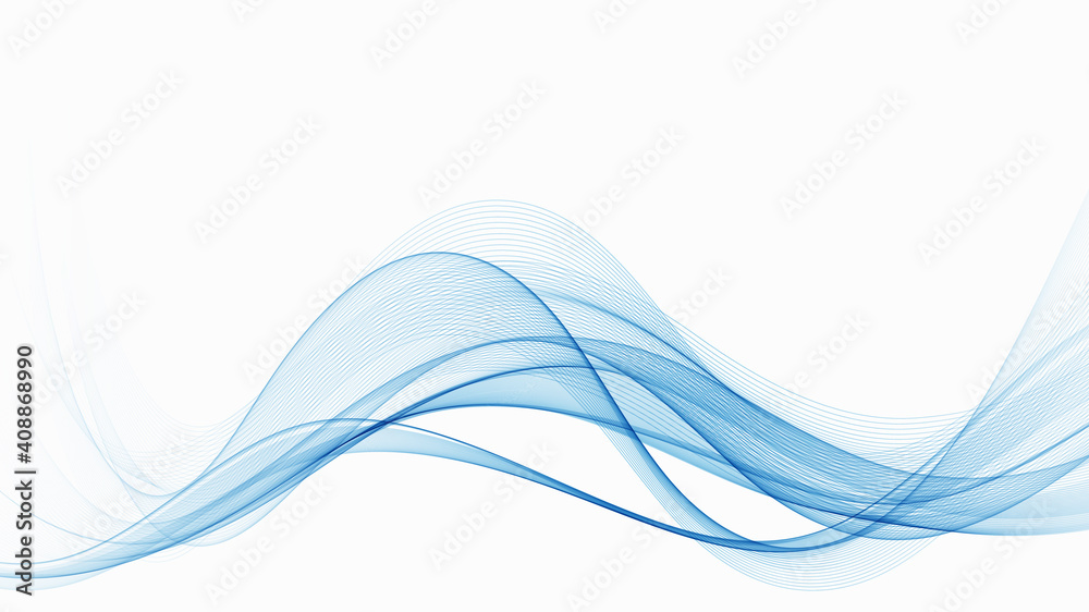 Wall mural blue modern abstract lines swoosh certificate speed smooth wave border background. vector illustrati