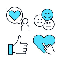 Customer Testimonials set icon. Customer Relationship Management, Feedback, Review symbol collection Editable vector illustration